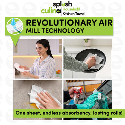 Splesh Toilet Roll Quilted White 120 Rolls with Culina Kitchen Towel 15 Rolls