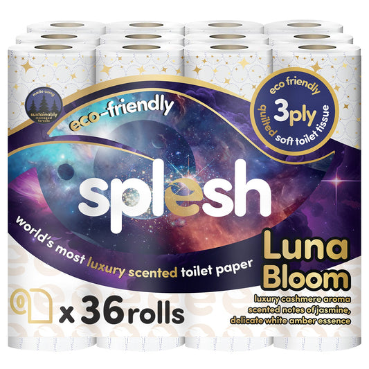 Splesh Quilted Luna Bloom 3-Ply Luxury Scented Toilet Tissue Paper, 36 Rolls