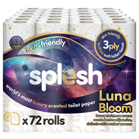 Splesh Quilted Luna Bloom 3-Ply Luxury Scented Toilet Tissue Paper, 72 Rolls