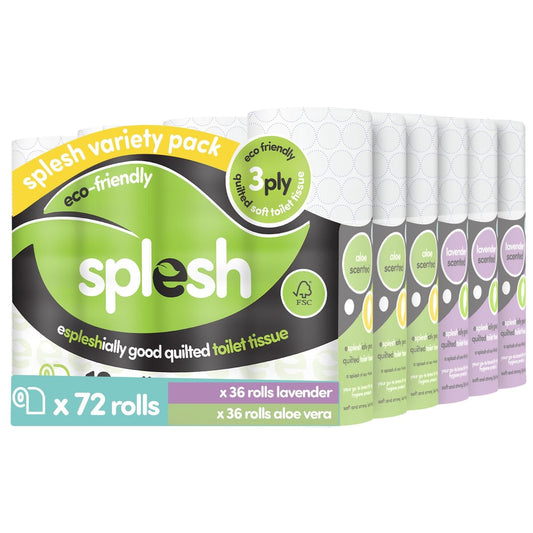 Splesh Super Saver 72 Toilet Rolls Variety Pack (36 Aloe vera+36 Lavender Rolls)